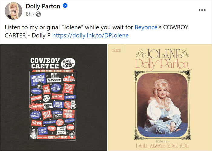 “Listen To My Original”: Dolly Parton Speaks Out After Outrage Over Beyoncé Covering “Jolene” “Listen To My Original”: Dolly Parton Speaks Out After Outrage Over Beyoncé Covering “Jolene”