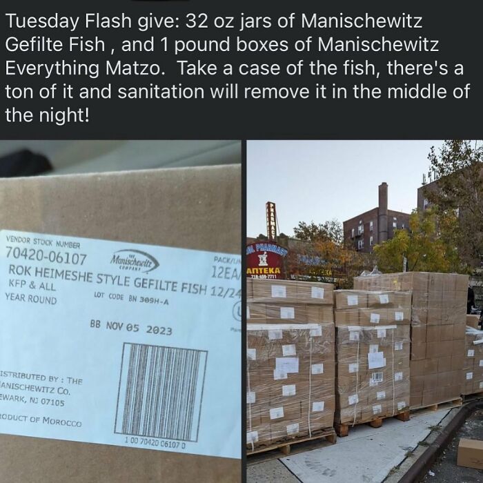 32 Jars Of Gefilte Fish? That’s A Stooping First. Corner Of 108th St And 64th Rd 