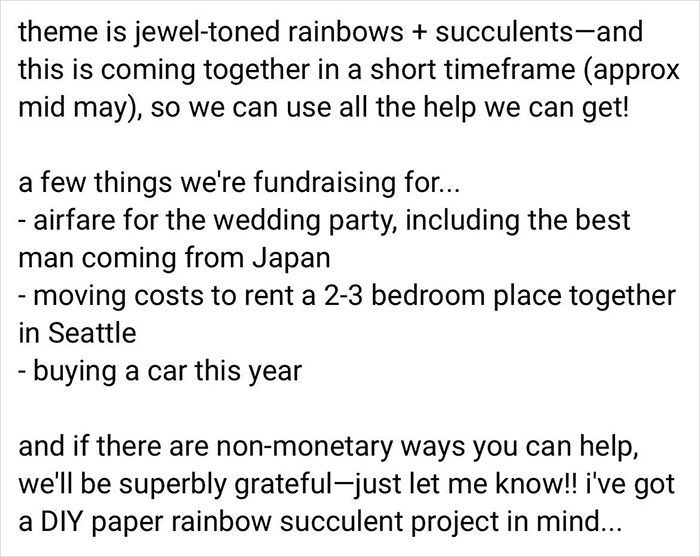 Entitled Couple Plans A Crowdfunded Wedding And Asks For $18k In Total, Gets Shamed Mercilessly