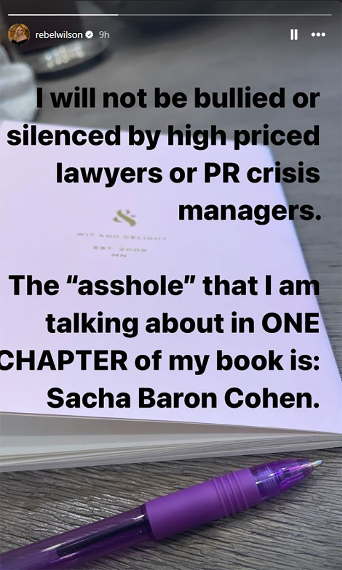 "I Will Not Be Silenced": Rebel Wilson Calls Out Sacha Baron Cohen Amid Memoir Scandal "I Will Not Be Silenced": Rebel Wilson Calls Out Sacha Baron Cohen Amid Memoir Scandal