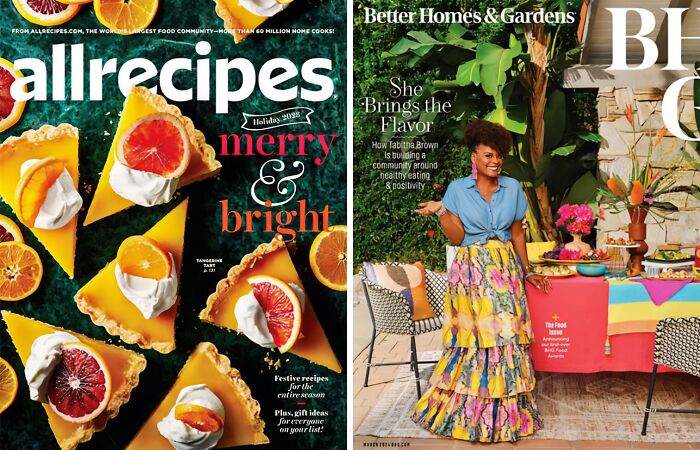 Holiday magazine covers featuring festive recipes and lifestyle inspiration for seasonal celebration ideas.