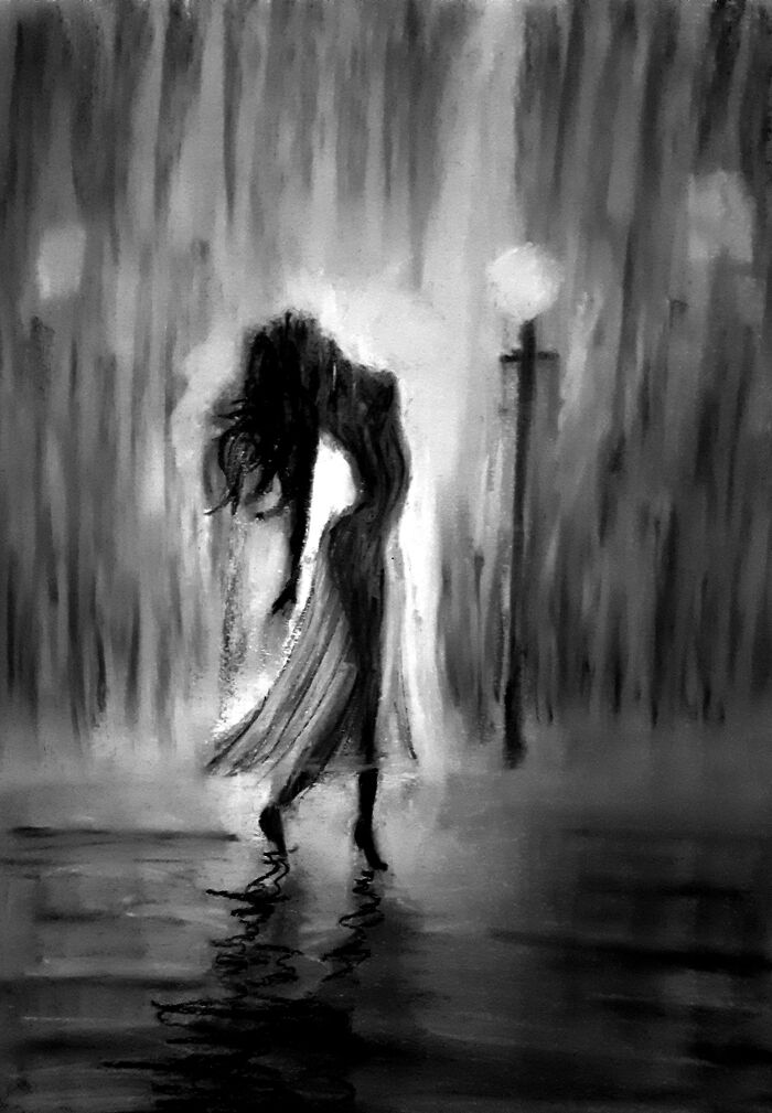 Rain, By Me Using Charcoal, 2022
