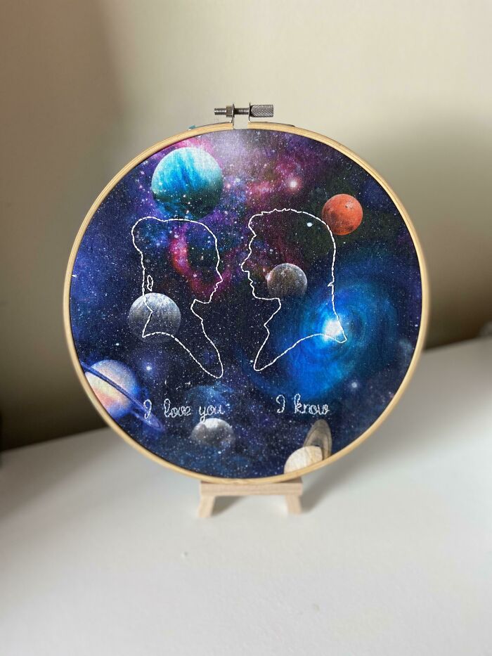 Just Finished This Commission Of Han Solo & Princess Leia Embroidery 🧵 🪐💫