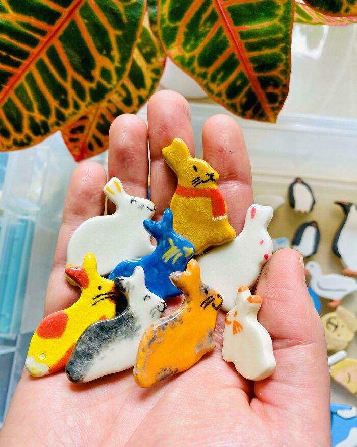 I Make These Fun Ceramic Magnets! Hope This Litter Of Buns Can Bring You A Smile!😊