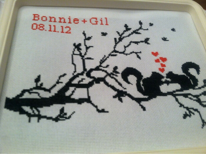 Wedding Cross Stitch I Just Did For My Friends' Wedding