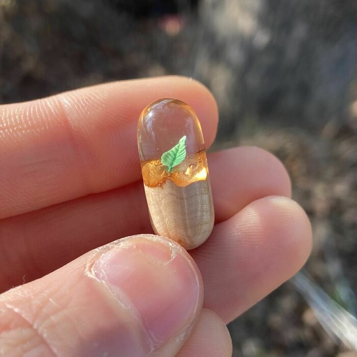 Mini Capsule Shape Resin Pendant