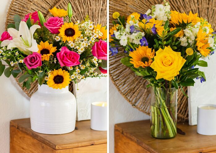 Vibrant floral arrangements in vases showcasing ideal subscription gifts for last-minute shoppers.