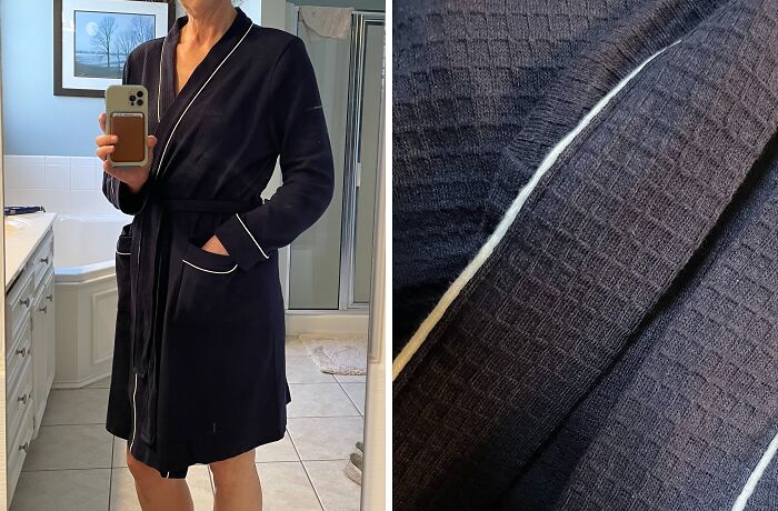 Wrap & Lounge: Your Go-To Lightweight Waffle Mid-Length Robe Awaits!