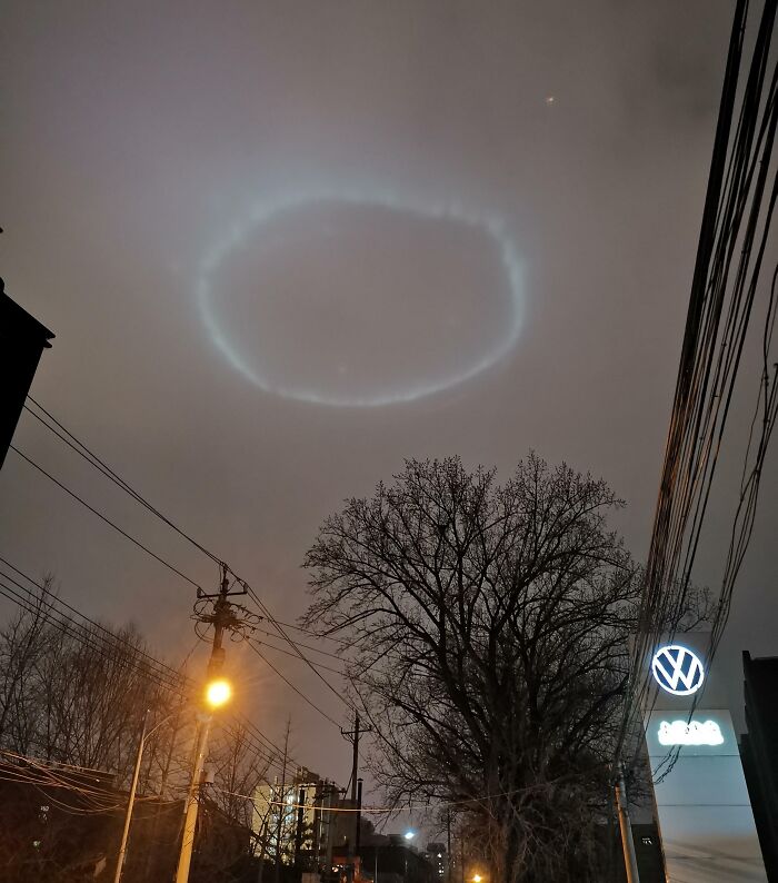 This Circle That Appeared In The Evening Sky Over Beijing, China