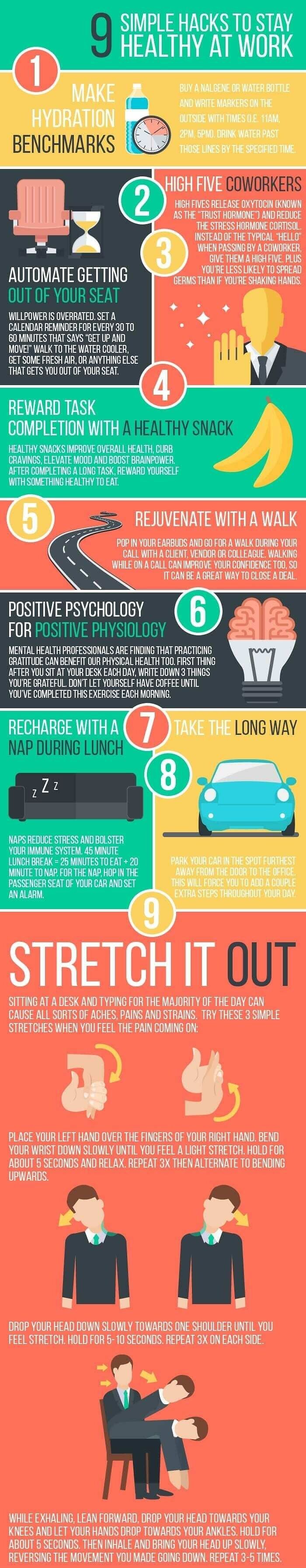 9 Simple Hacks To Stay Healthy At Work