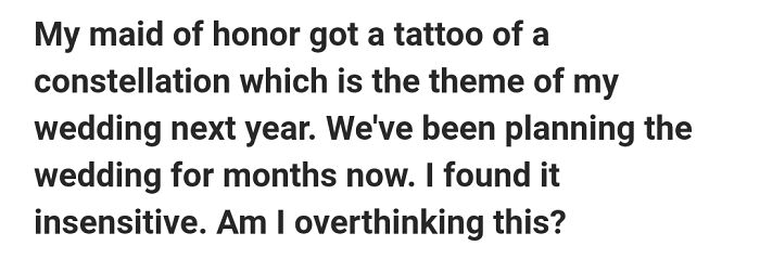 Well, Maybe She Got The Tattoo To Go Along With The Theme Of Your Wedding? Didn't Think Of That, Did You, Ms. Zilla?