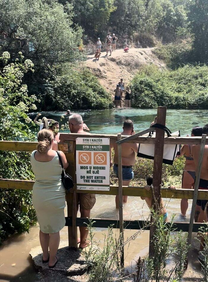 Tourists At Syri I Kaltër, Albania