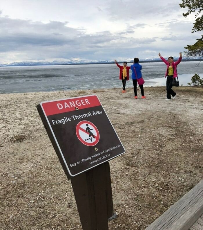Tourist Party At West Thumb Geyser Basin