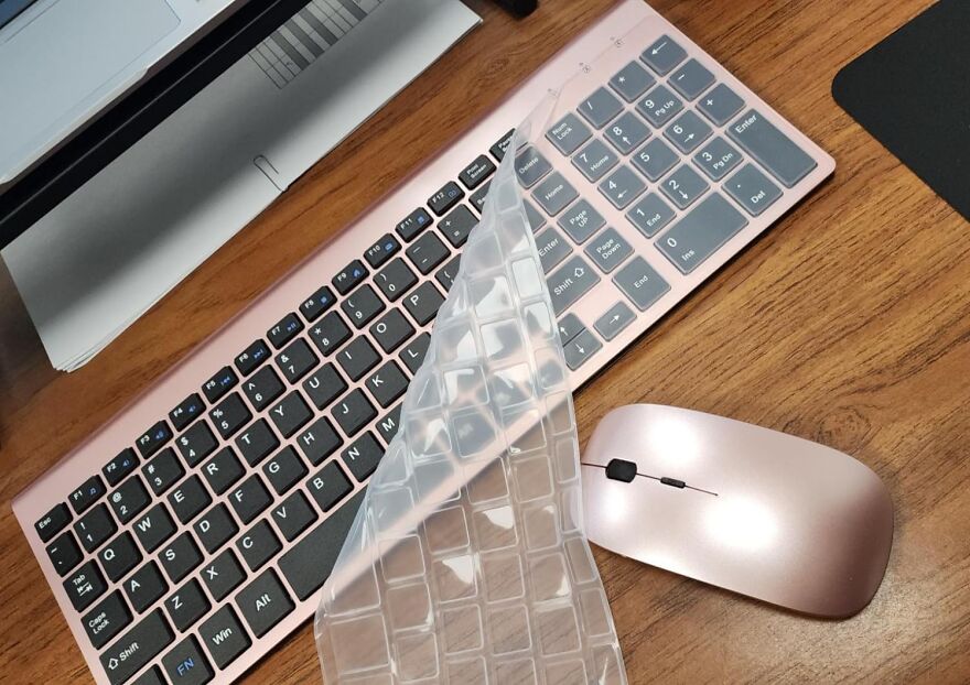 Sleek & Silent: Topmate Wireless Keyboard And Mouse Combo In Rose Gold!