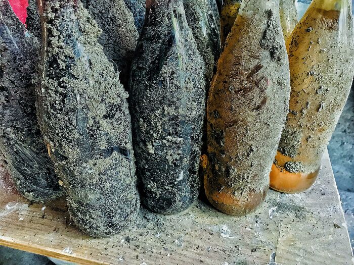 Almost 100-Year-Old Wine My Grandpa Inherited From His Grandpa. He Dug Out A Few Bottles For An Event Today