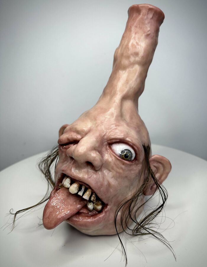 Bong I Made With Real Teeth And A Prosthetic Eye