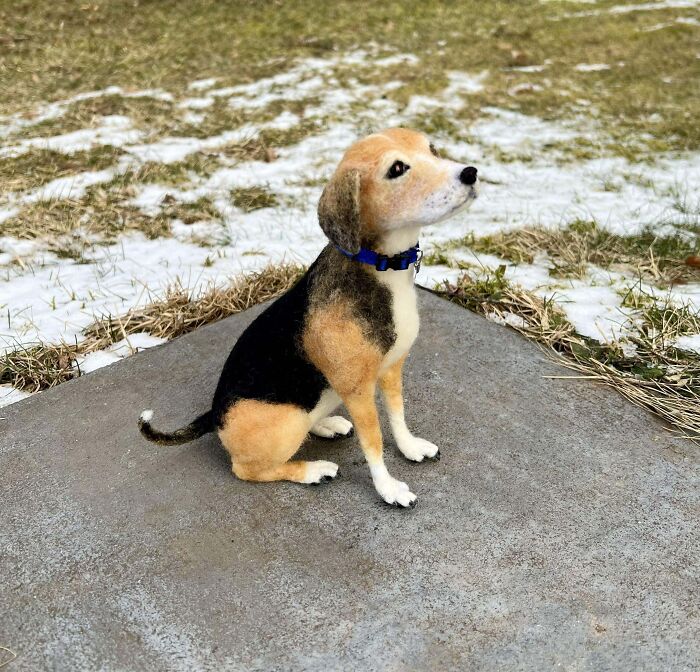 I’m So Proud Of How Far I’ve Come With Needle Felting. This Is My Latest Dog (Made From Wool) And I Think It’s My Best Work Yet