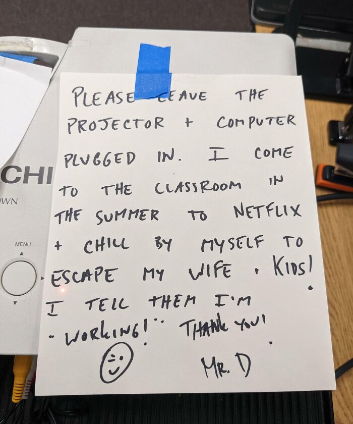 Teacher's Note For Us, The Summer School Custodians