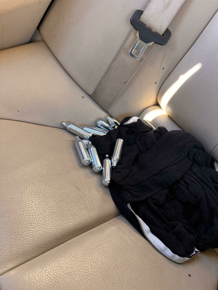 Found A Lot Of Used Co2 Cartridges In This Car. Are People Getting High Off This Or Something?