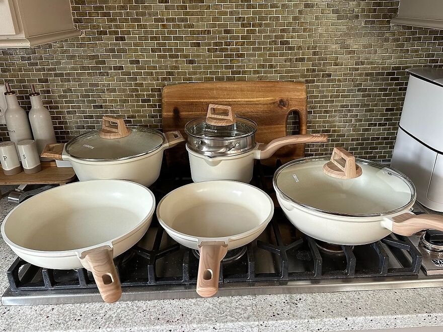 Upgrade Your Kitchen Game: Carote’s 10 PC Granite Nonstick Cookware Set !