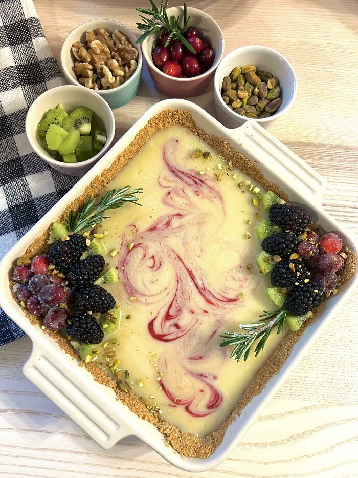 Made A Cranberry White Chocolate Tart This Year. I Don’t Have A Tart Pan, So I Made It Work