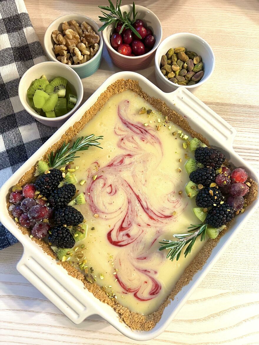 Made A Cranberry White Chocolate Tart This Year. I Don’t Have A Tart Pan, So I Made It Work