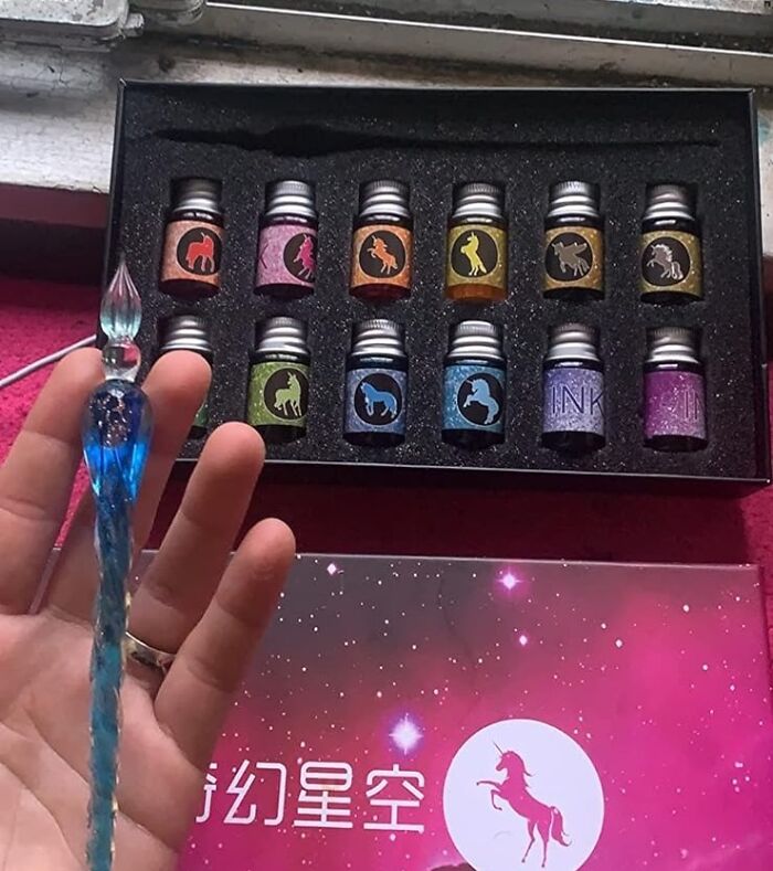 Everyone That Lives In A Fantasy World Needs This Glass Pen And Ink Set  To Reach Level 600 Warlock 