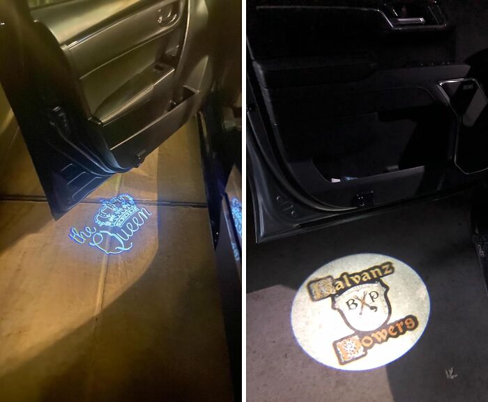 Step Into Style With The Custom Logo Lights, A Sleek And Sophisticated Car Accessory That Projects A Personalized Logo Onto The Ground When You Open Your Doo