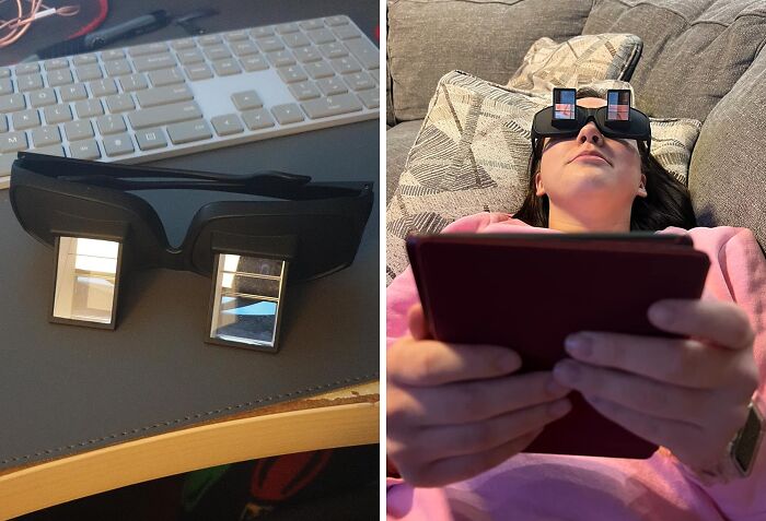 Read Comfortably Anywhere With Bed Prism Spectacles Horizontal Mirror Lazy Readers Glasses