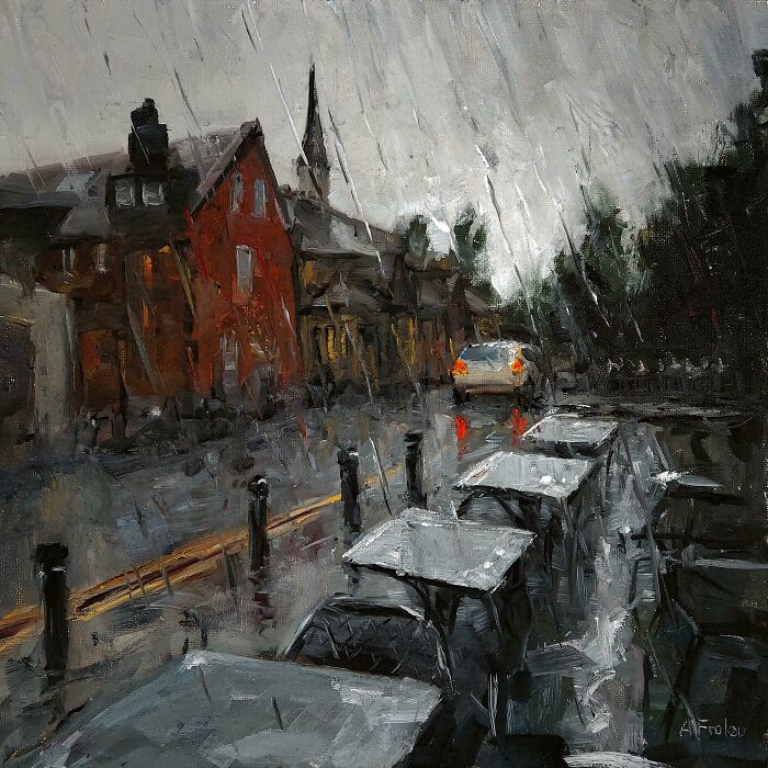 Street Cafe, Oil Painting