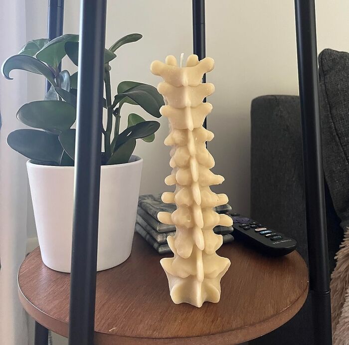 Light The Spine: Unscented Soy Candle For A Gothic Glow In Your Room!