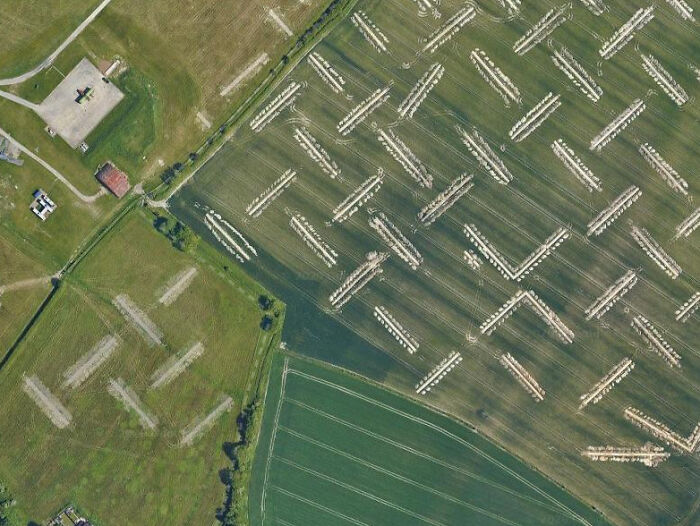 Ditches In A Field Next To An Airport. Didn't Use To Be There Before