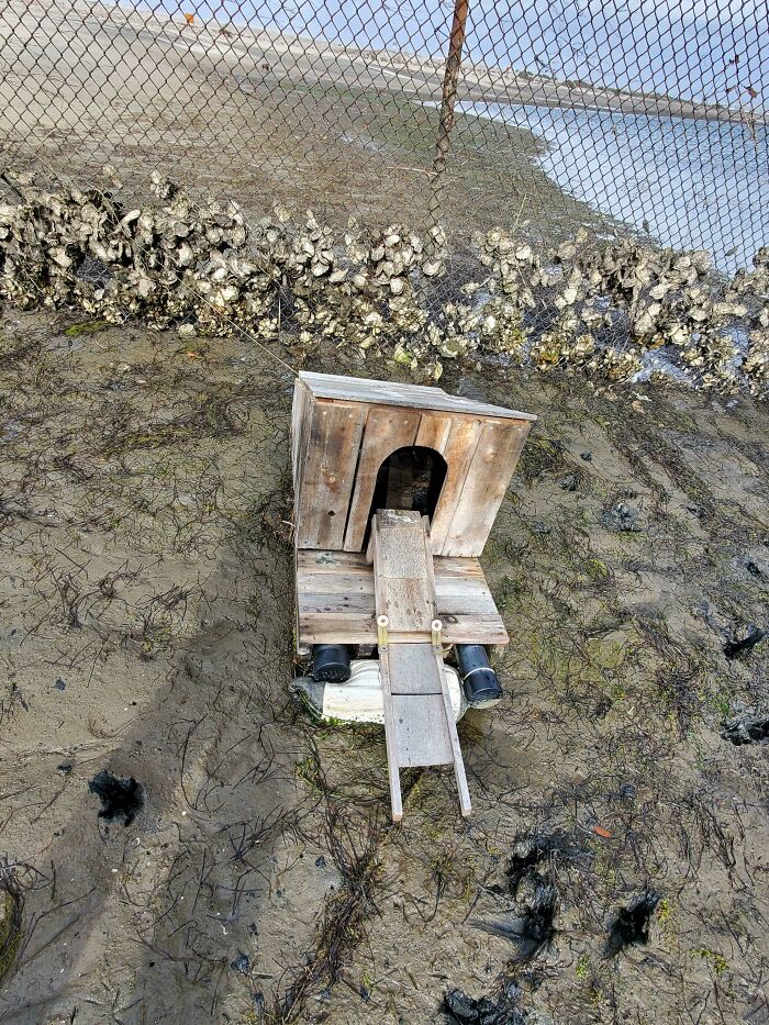 Floating Home Found Tied To A Fence On The Beach In Southern California