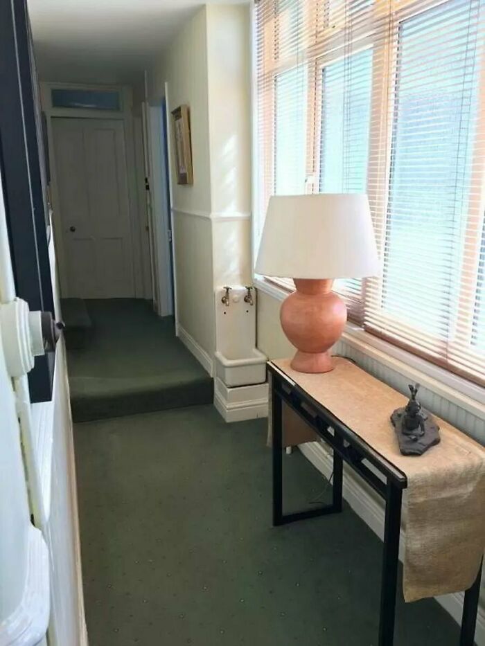 Witt? An Unusually Shaped Sink Possibly In A Corridor, Spotted In A Property Listing On An Older House. Looks Quite Narrow, Probably Too Small For Washing Boots