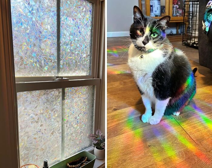 Bring Colorful Vibe To Your Windows: Rainbow Window Privacy Film For A Striking 3D Decorative Effect And UV Protection