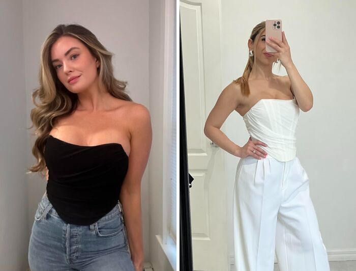 Turn Heads: Open Back Corset Crop Top, Vintage Vibe, Modern Fit!