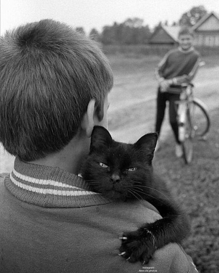Black Cat Hug / Andy Prokh (B.1963) 🙀
russian Photographer 📸

facebook " Group " 
vintage / History Of Everything & Nature
...................................

.
.
.
#blackcat #1963 #andyprokh #blackcats #catlover #blackcatlove #russian #1960s #russianphotographer #blackcatlover #blackcatlovers #blackanim #bets
#photography #vintagephotography #photographer
#cat #cats #weirdlook #scarylook  #russianphotographer #cathug #hugcat