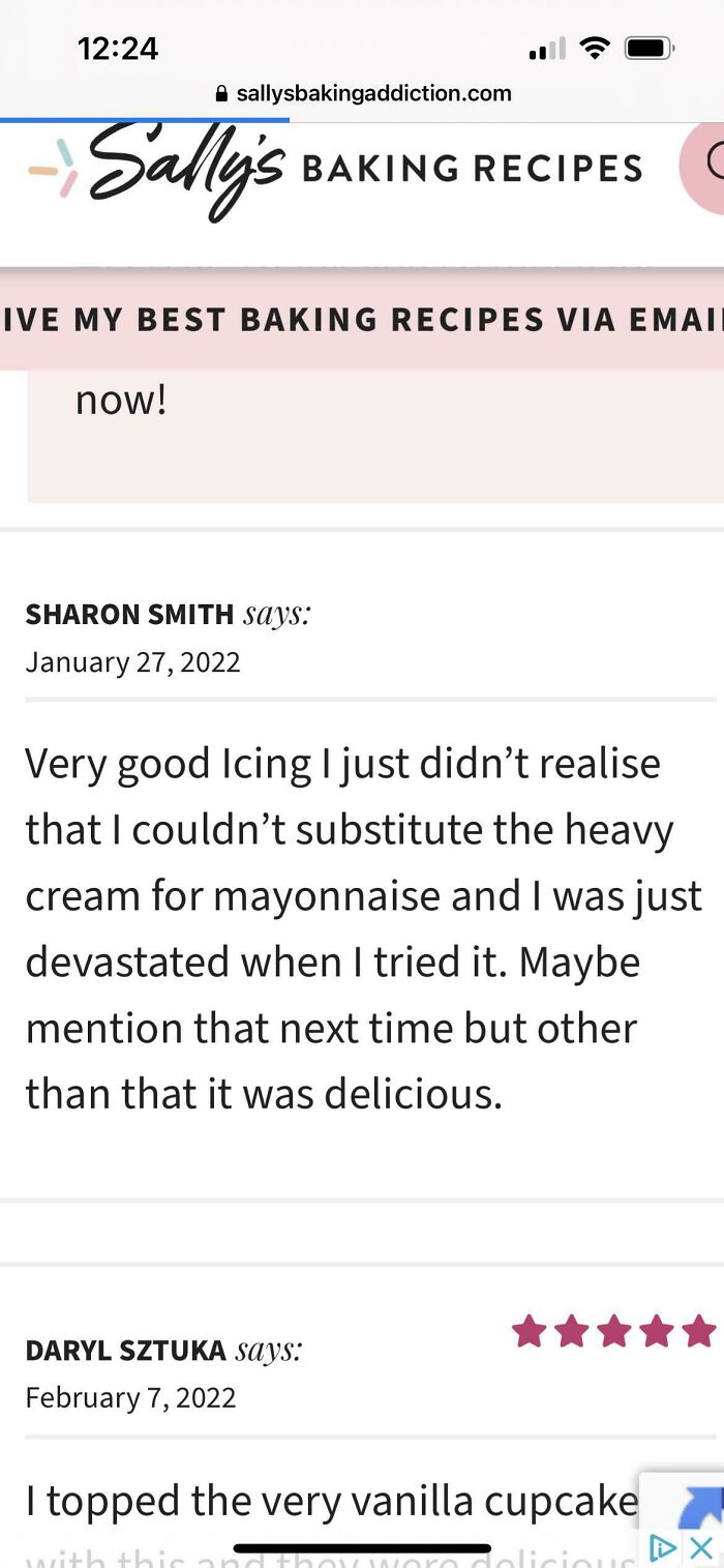 Just Devastated That Mayonnaise Doesn’t Make Good Frosting. But I Still Ate It
