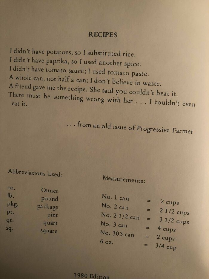 Found In An Old Church Recipe Book