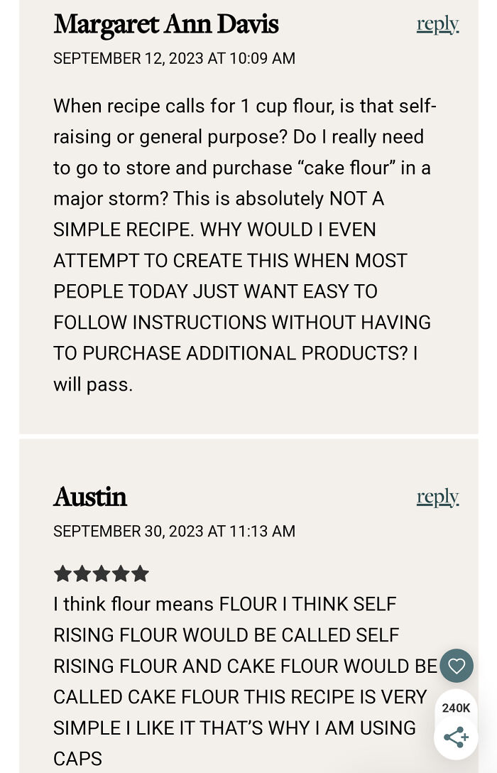 Margaret Wanted A Simple Recipe