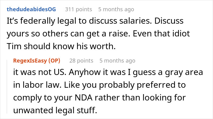 Guy Gets Called Out Over Big Salary, Puts Coworker In His Place