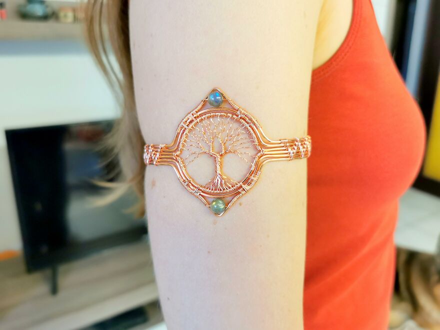 I Used Ten Meters Of Copper Wire To Make This Tree Armband I Used Ten Meters Of Copper Wire To Make This Tree Armband