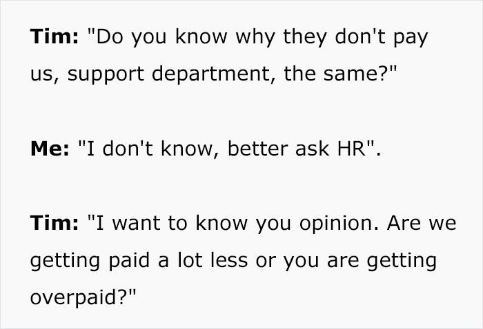 Guy Gets Called Out Over Big Salary, Puts Coworker In His Place