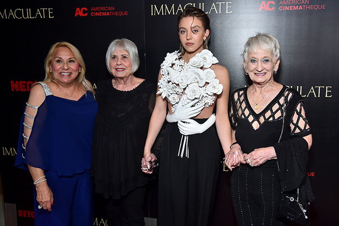 Sydney Sweeney&rsquo;s Sculptural Top Called Work Of Art As She Stuns On Red Carpet With Grandmothers