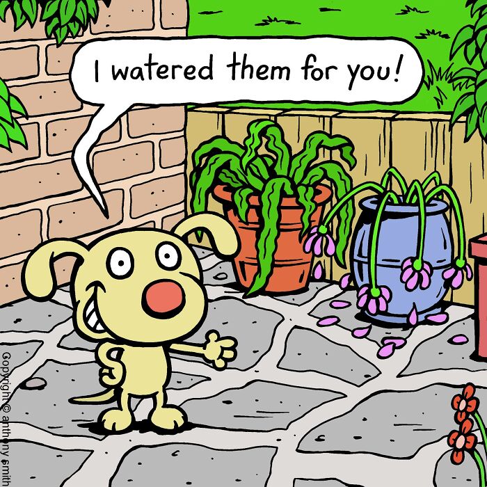 Have Fun With The Adventures Of "Cattitude Ans Doggonit", Where A Blue Cat And A Yellow Dog Are The Protagonists