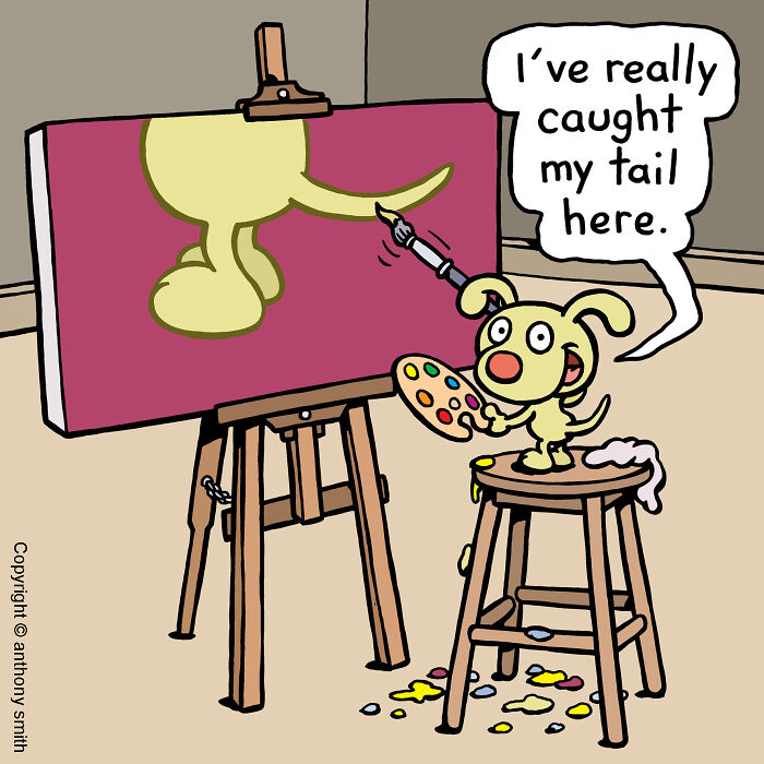 Have Fun With The Adventures Of "Cattitude Ans Doggonit", Where A Blue Cat And A Yellow Dog Are The Protagonists