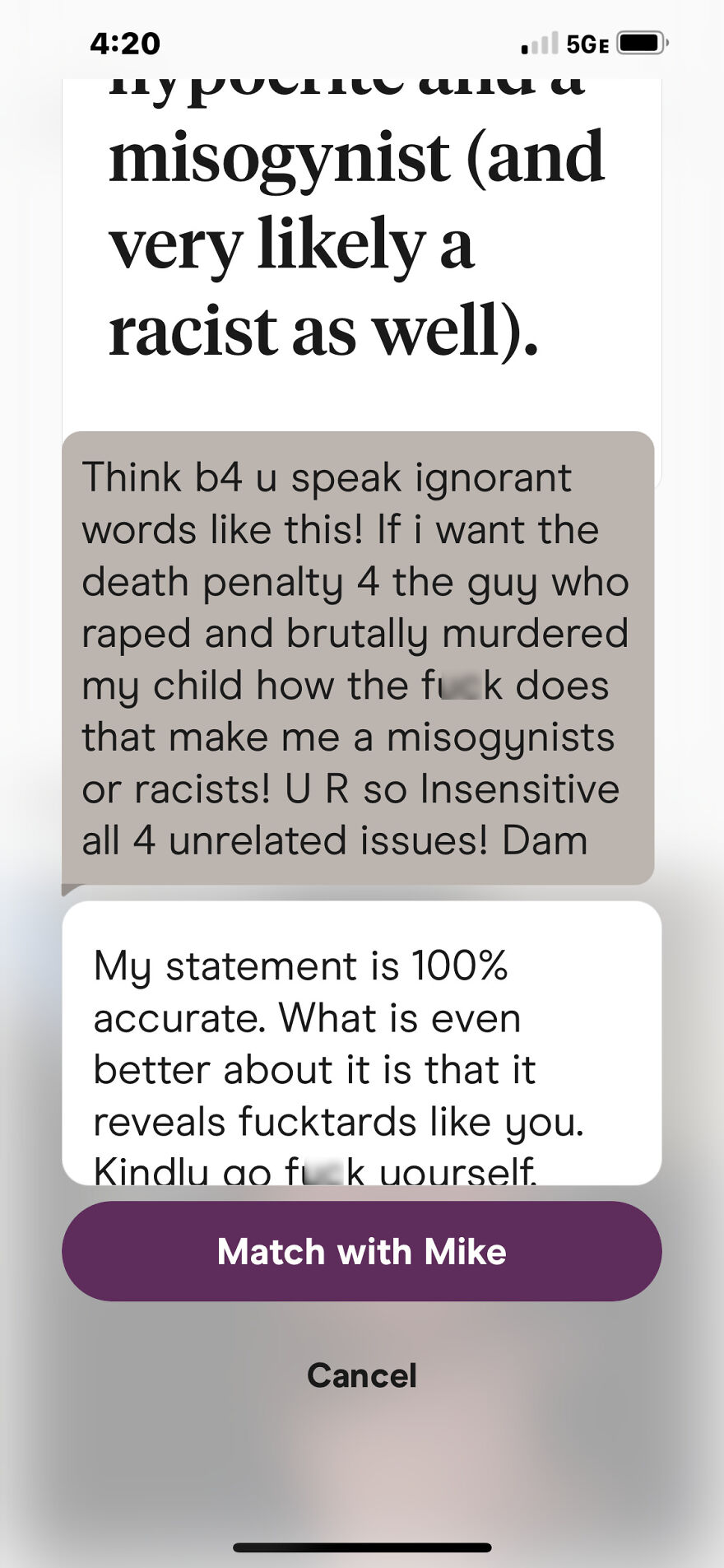 Hinge Messages I Have Received.