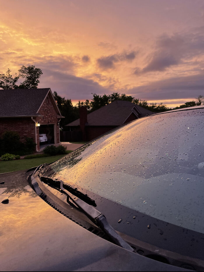 Sunset Reflecting Off My Car