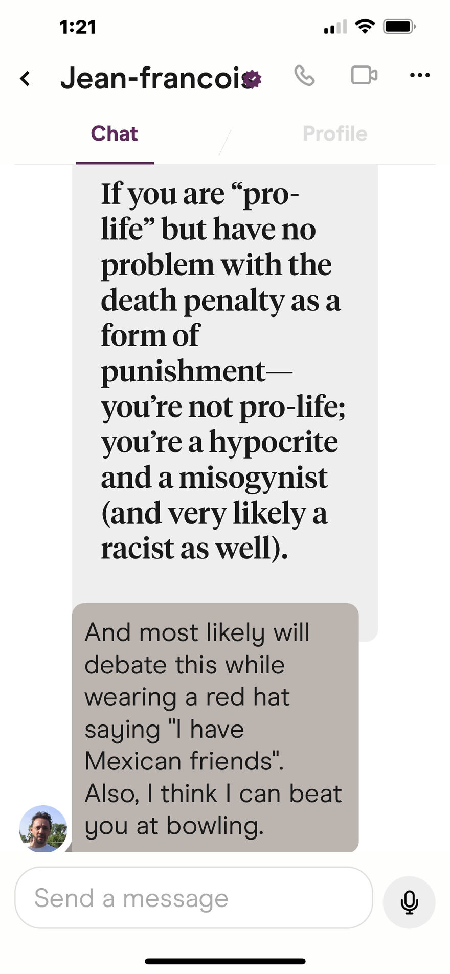 Hinge Messages I Have Received.