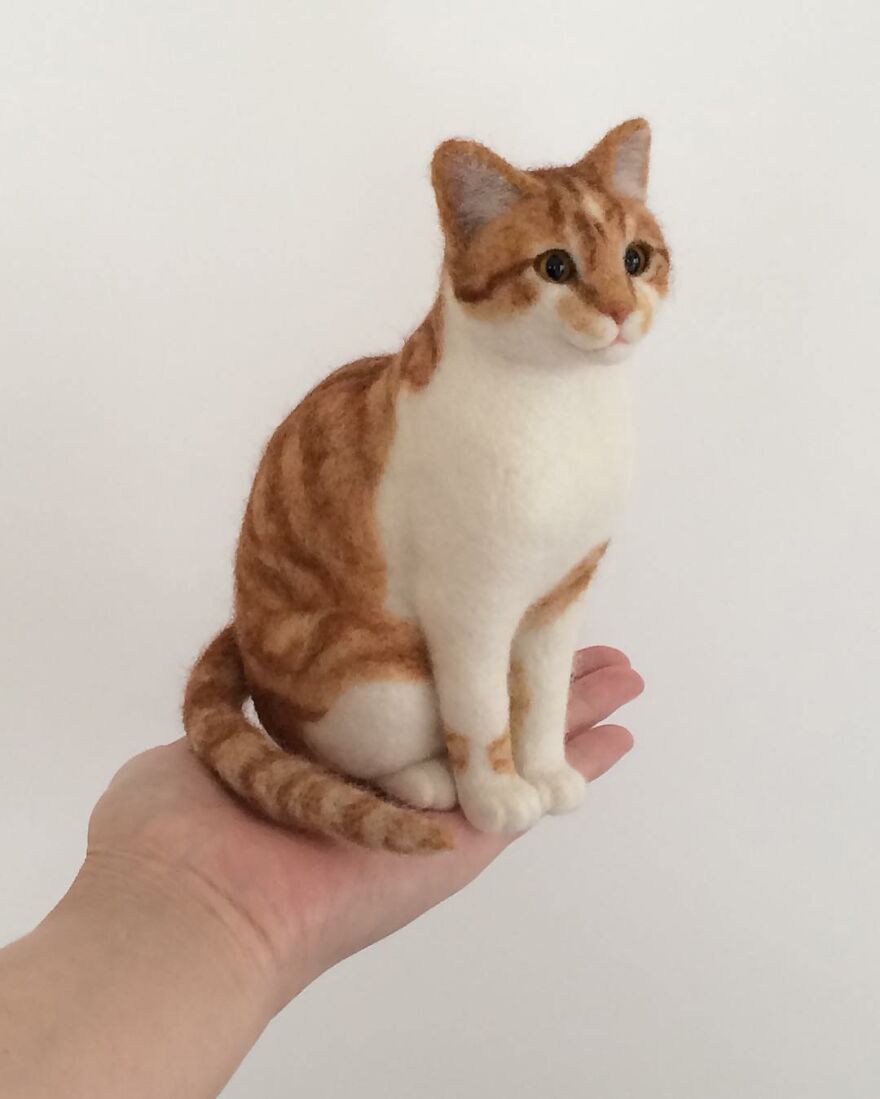 Japanese Artist Creates Cute, Realistic Cats With Felted Wool (Interview)